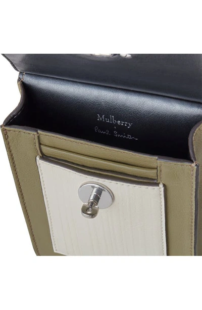 Shop Mulberry X Paul Smith Mini Antony Leather Crossbody Pouch In Green Multi Colour