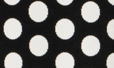 Shop Balmain Polka Dot High Neck Long Sleeve Knit Minidress In Eer Black/ Natural