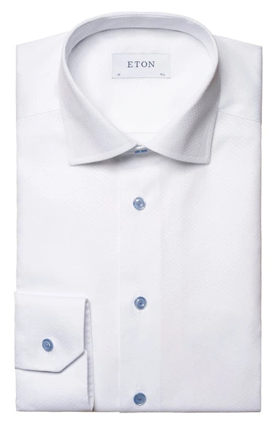 Shop Eton Slim Fit Dobby Dress Shirt In Natural