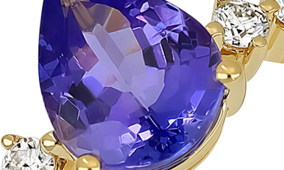 Bony Levy Iris Pear Cut Tanzanite & Diamond Statement Ring In 18k Yellow Gold