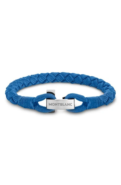 Shop Montblanc Braided Bracelet In Blue