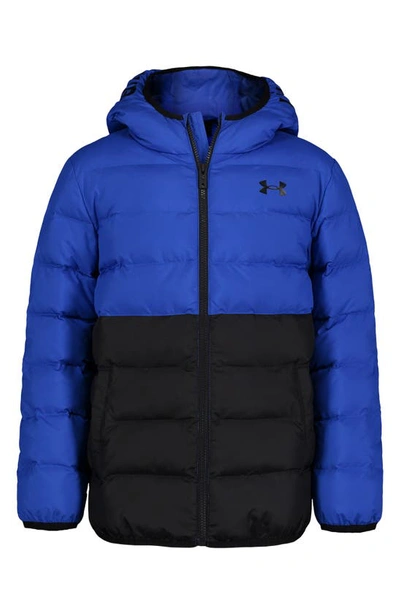 Shop Under Armour Kids' Pronto Water Repellent Hooded Puffer Jacket In Team Royal