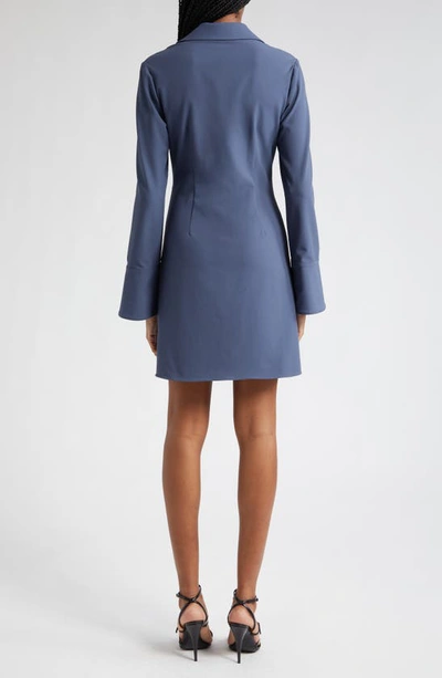 Shop Cinq À Sept Mckenna Front Twist Long Sleeve Mini Shirtdress In Shadow