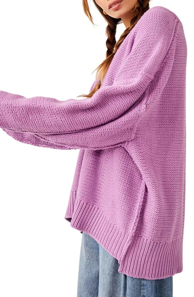 Shop Free People Alli V-neck Sweater In Iris Orchid