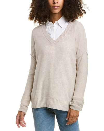 Shop Alashan Remi Oversized V-neck Cashmere Sweater In Beige