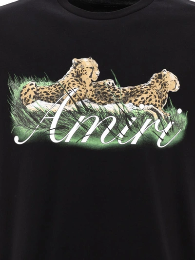 Shop Amiri "cheetah" T-shirt In Black