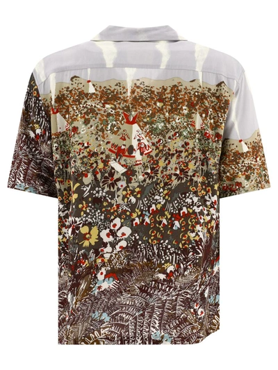 Kapital Aloha Convertible-collar Printed Crepe Shirt In Beige