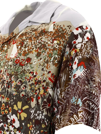 Kapital Aloha Convertible-collar Printed Crepe Shirt In Beige