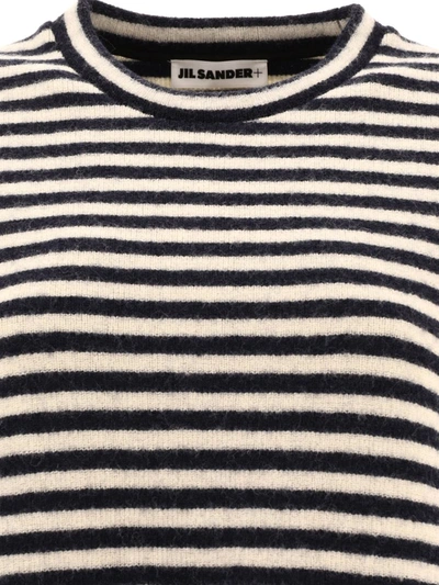 Shop Jil Sander Striped Sweater In Blue