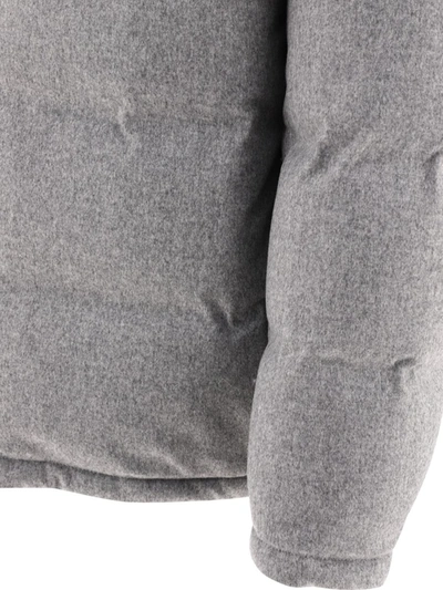 Shop Brunello Cucinelli Wool Down Jacket In Grey
