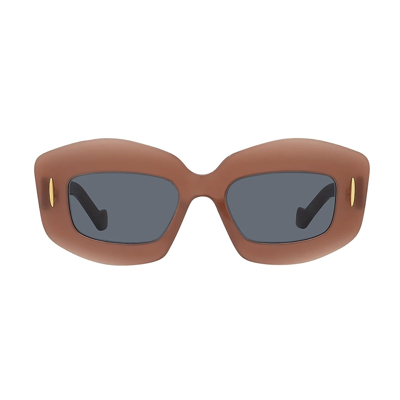 Loewe Rectangle Frame Sunglasses In Marrone