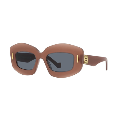 Loewe Rectangle Frame Sunglasses In Marrone