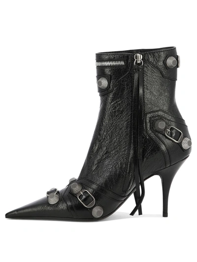 Shop Balenciaga "cagole 90" Ankle Boots In Black