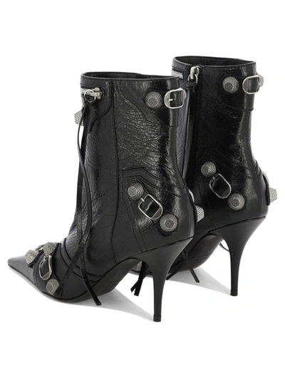 Shop Balenciaga "cagole 90" Ankle Boots In Black