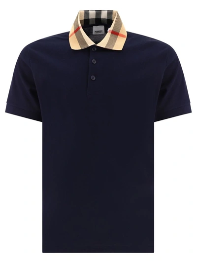 Shop Burberry "cody" Polo Shirt In Blue