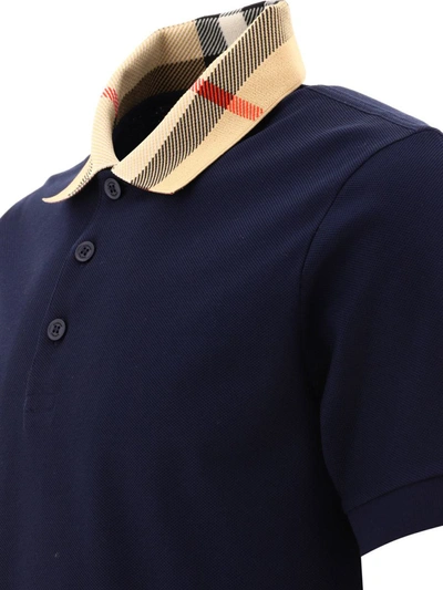 Shop Burberry "cody" Polo Shirt In Blue