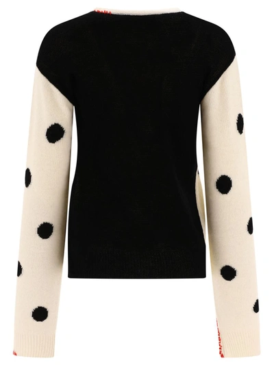 Shop Marni Wool Sweater With Polka Dots In White