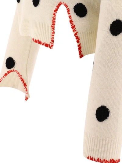 Shop Marni Wool Sweater With Polka Dots In White