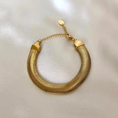 Shop Anisa Sojka Flat Snake Bracelet In Gold