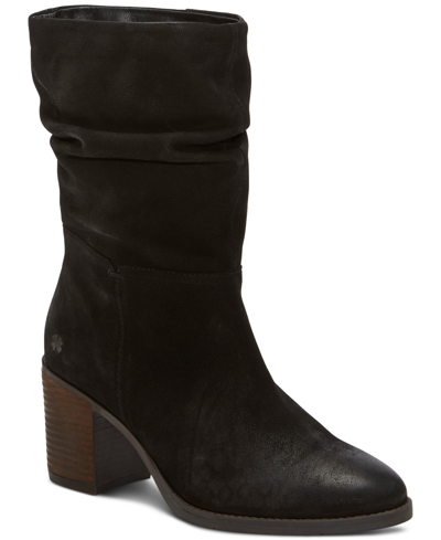 Shop Lucky Brand Women's Bitsie Slouch Pull-on Boots In Black Suede