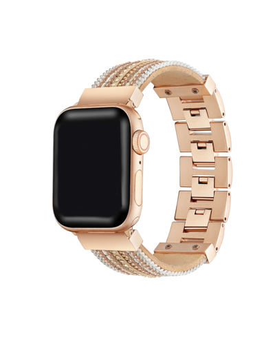 Shop Posh Tech Men's And Women's Gold-tone Brown Jewelry Band For Apple Watch 38mm In Assorted