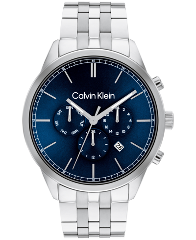 Shop Calvin Klein Men's Multi-function Silver Stainless Steel Bracelet Watch 44mm