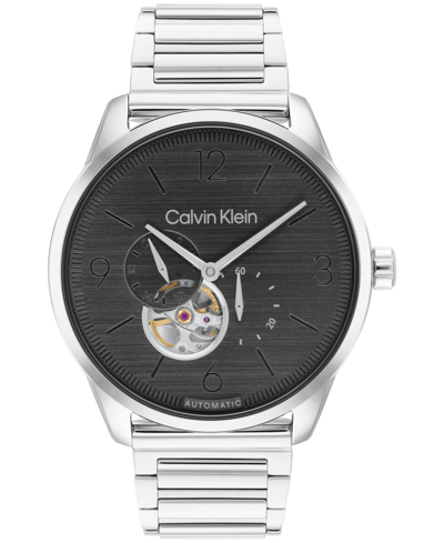 Shop Calvin Klein Men's Automatic Silver Stainless Steel Bracelet Watch 44mm