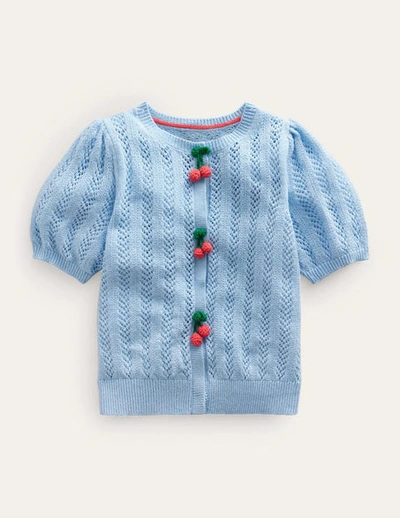 Shop Mini Boden Fruit Crochet Cardigan Brunnera Blue Girls Boden