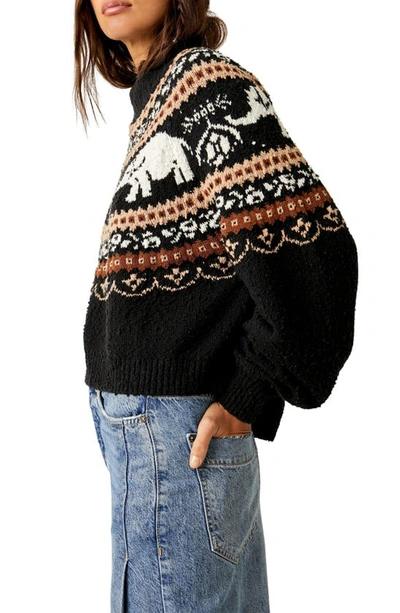 Shop Free People Nellie Fair Isle Sweater In Athracite Combo