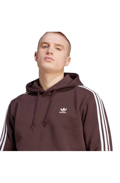 Shop Adidas Originals Classics 3-stripes Hoodie In Shadow Brown