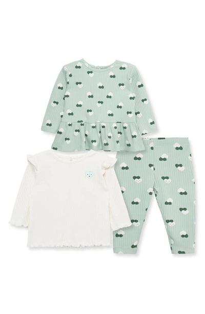 Shop Little Me Heart Assorted 2-pack T-shirts & Pants Set In Green