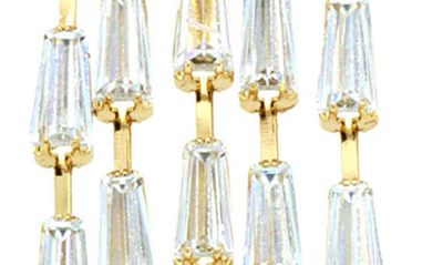 Shop Panacea Cubic Zirconia Fringe Drop Earrings In Gold