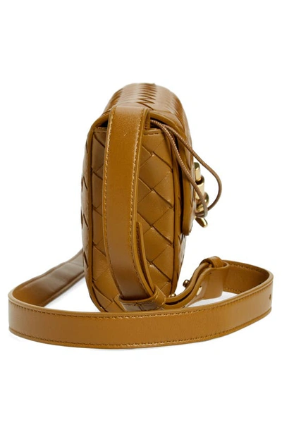 Bottega Veneta Andiamo Mini Intrecciato Leather Shoulder Bag In 7746 Acorn-muse Brass