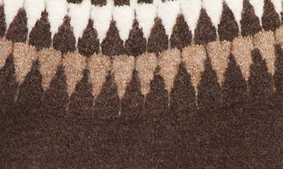 Shop Karen Kane Fair Isle Jacquard Sweater In Brown Multi Color