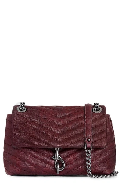 Shop Rebecca Minkoff Edie Tweed Convertible Crossbody Bag In Garnet