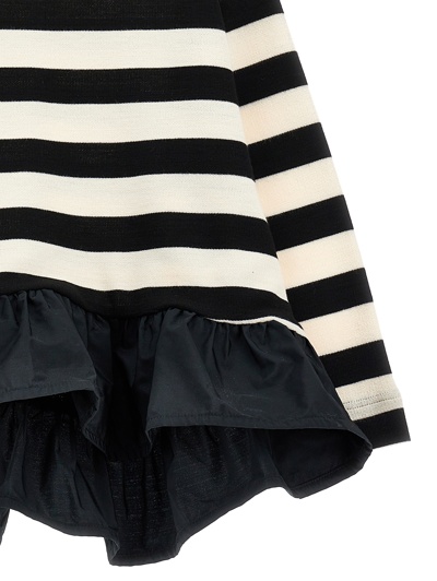 Monnalisa Striped Long-sleeve T-shirt In Beige + Black
