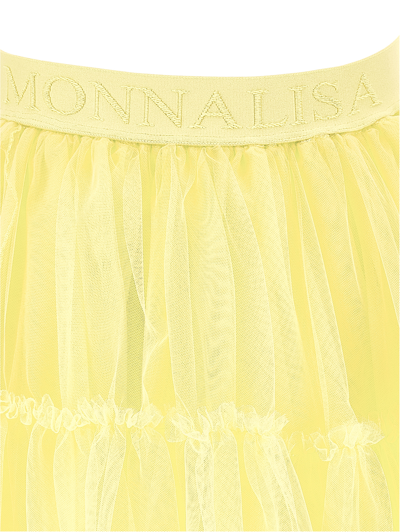 Shop Monnalisa Silk-touch Tulle Skirt In Light Yellow