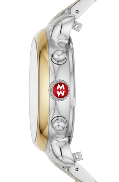 Michele Csx Two-tone Diamond Bracelet Watch, 38mm In 2t Silver/ Gold