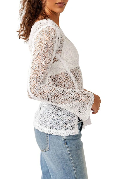 Shop Free People On The Road Twisted Lace Top In Ivory