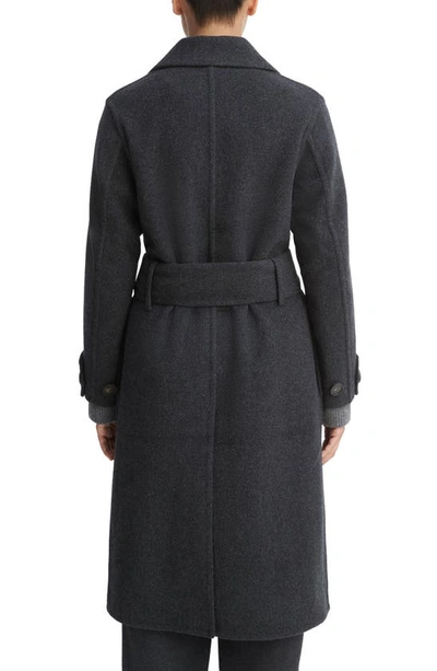Vince Recyled Wool Blend Coat In Heather Charcoal