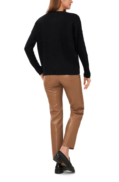 Vince Camuto Star Crewneck Sweater In Rich Black