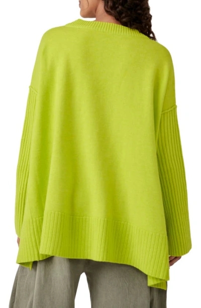 Shop Free People Orion A-line Tunic Sweater In Acid Lime