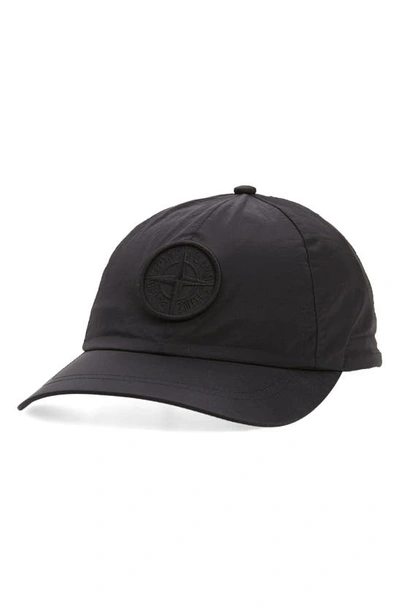 Shop Stone Island Logo Patch Baseball Cap In Black