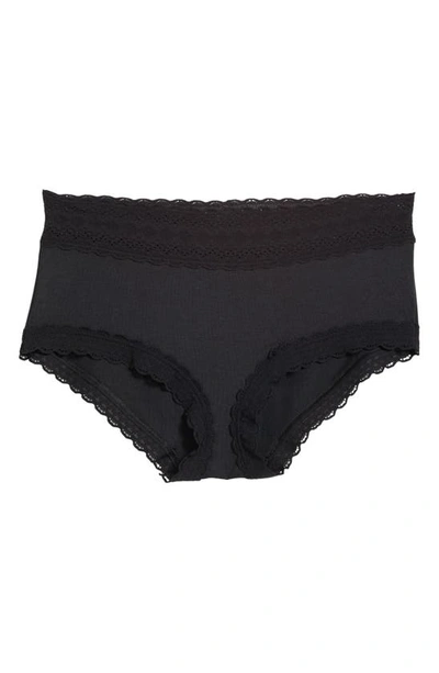 Meundies Feelfree Lace Hipster Briefs In Black