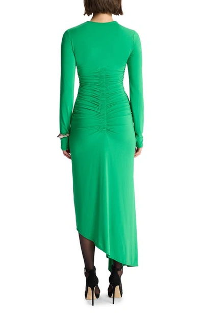 Shop A.l.c Adeline Long Sleeve Asymmetric Hem Dress In Fern