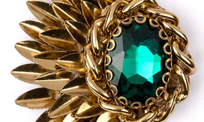 Shop Deepa Gurnani Ryder Crystal Stud Earrings In Emerald