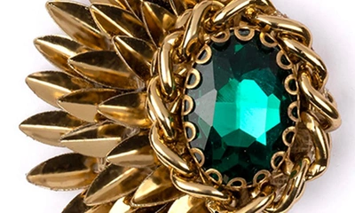 Deepa Gurnani Ryder Crystal Stud Earrings In Emerald