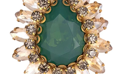 Shop Deepa Gurnani Leesha Crystal Stud Earrings In Green
