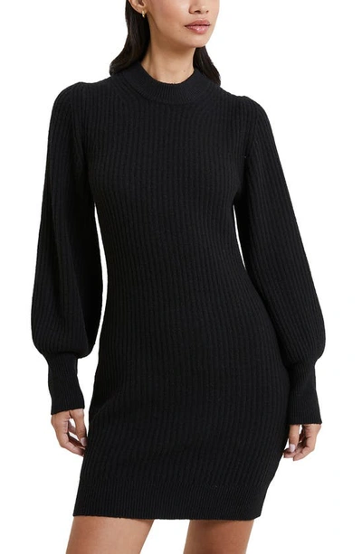 Shop French Connection Vhari Babysoft Rib Sweater Minidress In Black