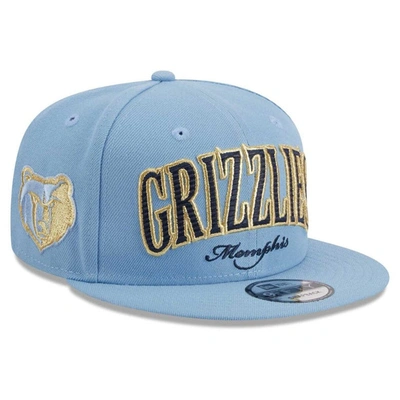 New Era Light Blue Memphis Grizzlies Golden Tall Text 9fifty Snapback Hat